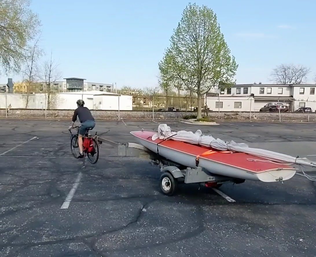 bicyle towing 12 ft sailboat