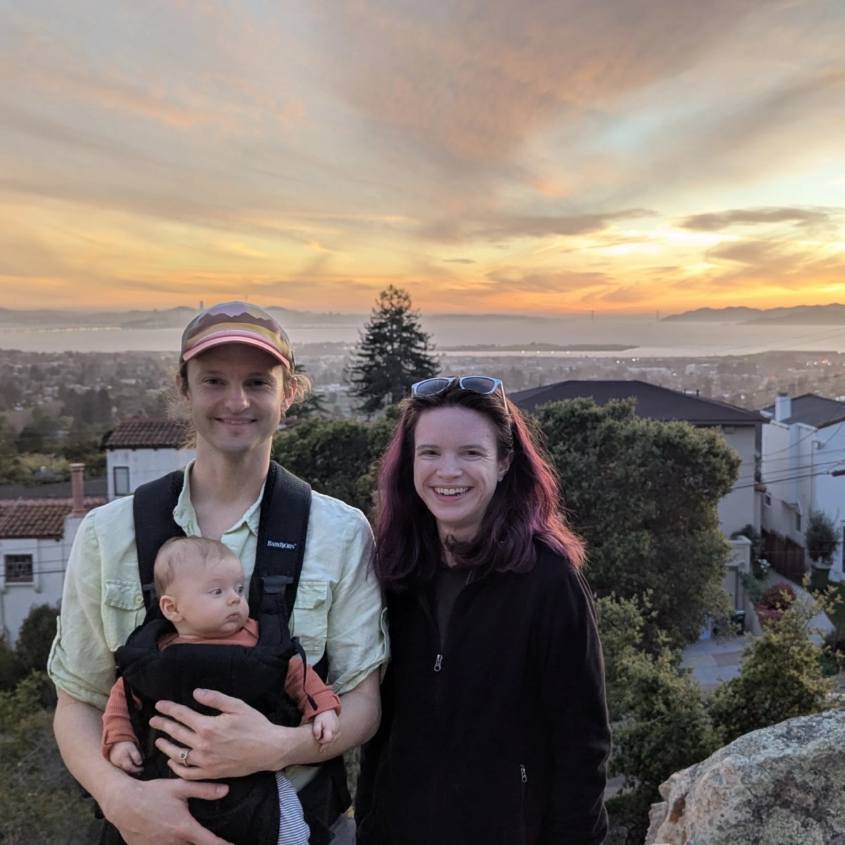 Photos of local hikes, ferry rides, and BART-to-bike trips around Berkeley with our baby
