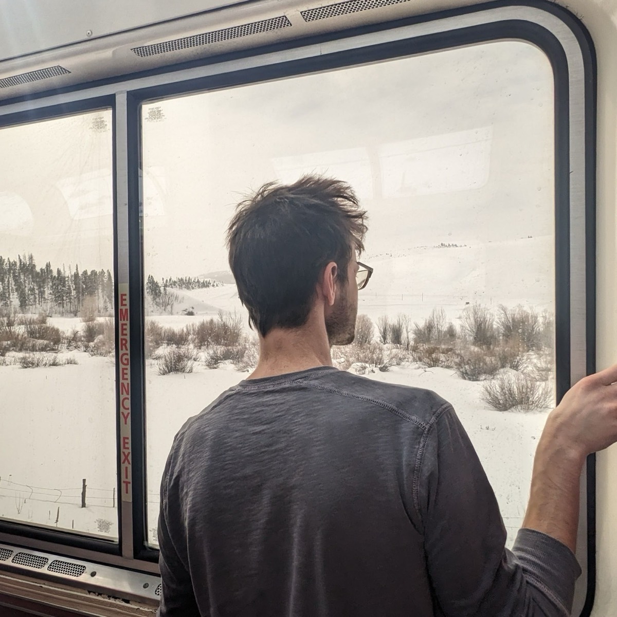Photos from looking out the window on long Amtrak trips across the western US
