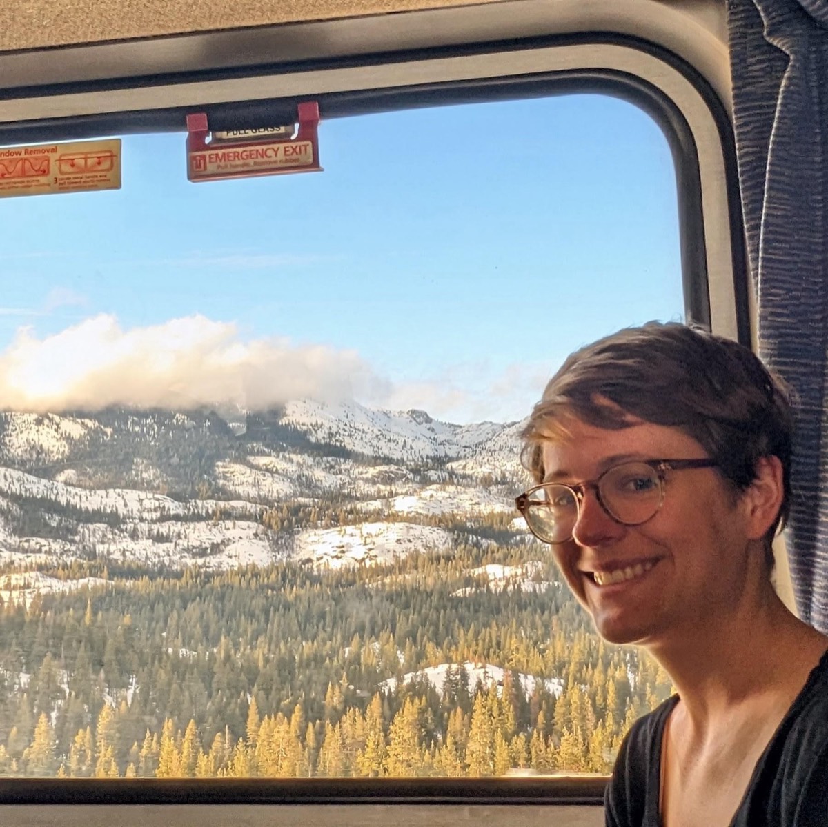 Photos from looking out the window on long Amtrak trips across the western US
