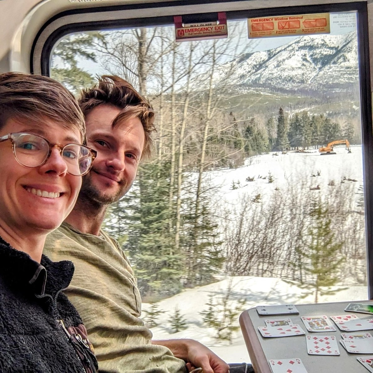 Photos from looking out the window on long Amtrak trips across the western US
